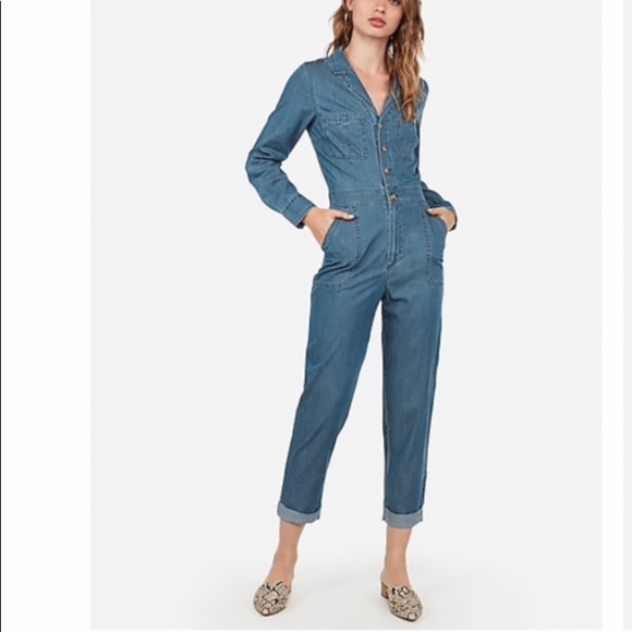 denim utility suit